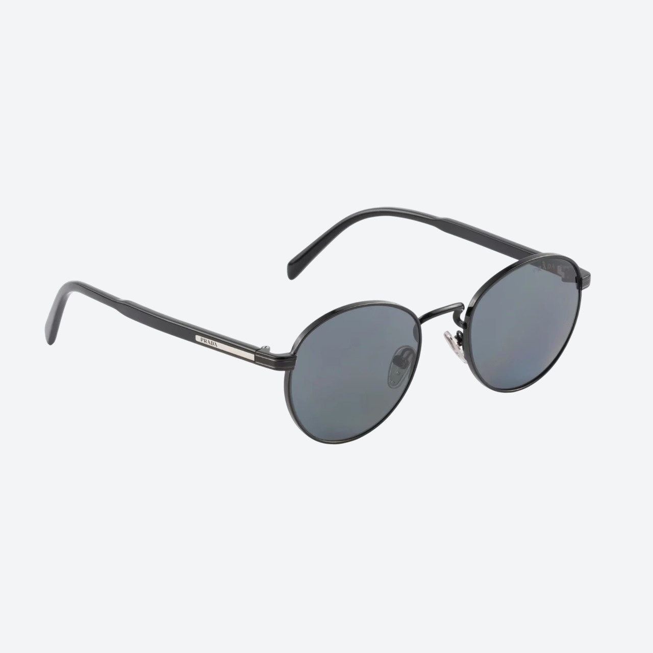 Prada sunglasses with the iconic metal plaque in black